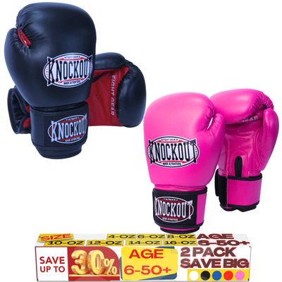 Boxing Gloves 2 Pack for Kids Men Womens Boxing Gloves Set of 2, Best for Boxeo Training, Kickboxing, Muay Thai, Heavy Bag Workout, Sparing Gear with Ultra Wide Wrist Support Siz 4OZ-16OZ