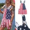 Unisex Flag Jumpsuit Overall Shorts Jeans Casual Workout Adjustable Strap Jumpsuit for Men Women view 1