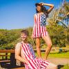 Unisex Flag Jumpsuit Overall Shorts Jeans Casual Workout Adjustable Strap Jumpsuit for Men Women view 2
