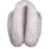 homeemoh Faux Fur Trim for Hood Replacement, Women's Faux Fur Collar Scarf Neck Collar Replacement for Winter Jacket Coat,80cm/31.5'',Milk White Black Tip Fox view 1