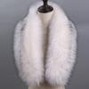 homeemoh Faux Fur Trim for Hood Replacement, Women's Faux Fur Collar Scarf Neck Collar Replacement for Winter Jacket Coat,80cm/31.5'',Milk White Black Tip Fox view 2