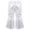 Agoky Kids Girls Sparkly Sequins Dance Pants Wide Leg Bell Bottoms Flared Trousers Hip Hop Jazz Disco Performance Costume Silver 6-7 Years view 2