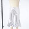 Agoky Kids Girls Sparkly Sequins Dance Pants Wide Leg Bell Bottoms Flared Trousers Hip Hop Jazz Disco Performance Costume Silver 6-7 Years view 4