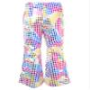 Agoky Kids Girls Sparkly Sequins Dance Pants Wide Leg Bell Bottoms Flared Trousers Hip Hop Jazz Disco Performance Costume Colorful 7-8 Years view 2