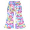 Agoky Kids Girls Sparkly Sequins Dance Pants Wide Leg Bell Bottoms Flared Trousers Hip Hop Jazz Disco Performance Costume Colorful 7-8 Years view 3