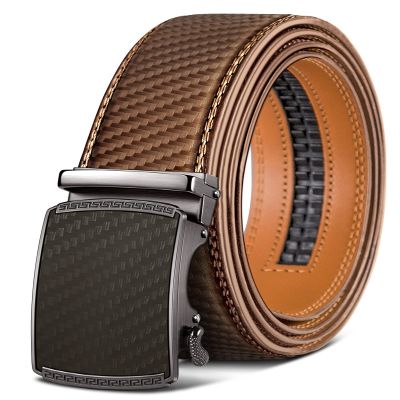 BULLIANT Men's Belt,Slide Ratchet Belt Adjsutable For Men Suit Casual Jeans Gift Boxed,Trim To Fit(Tawny,32"-38" Waist Adjustable)