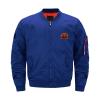 Firefighter Volunteer Men's Flight Bomber Jacket Stand Collar Coat Windbreaker with Pocket view 1