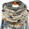 SCAPH Womens Scarf Halloween Winter Print Button Soft Wrap Casual Warm Scarves Shawls Bag Scarf (Color : A-Khaki, Size : One Size) view 1