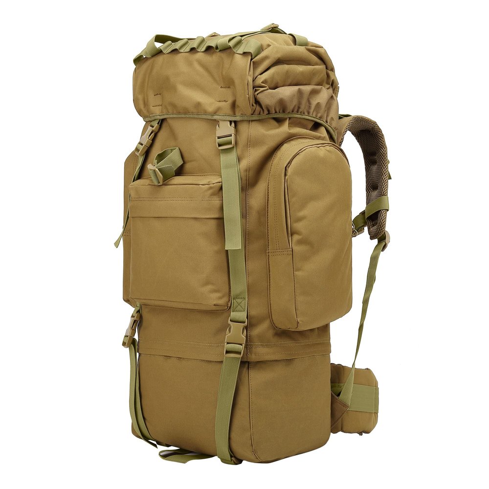 TianYaOutDoor 65L Tactical Backpack with Internal Frame Waterproof backpack for camping, hiking and outdoor traveling