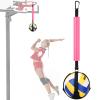 TOBWOLF Spiking Volleyball Trainer with Bottom Holder, Adjustable Volleyball Spike Pal for Basketball Hoop, Solo Practice Trainer Volleyball Spike Training Aid & Serving Hitting Trainer - Pink