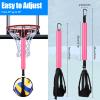 TOBWOLF Spiking Volleyball Trainer with Bottom Holder, Adjustable Volleyball Spike Pal for Basketball Hoop, Solo Practice Trainer Volleyball Spike Training Aid & Serving Hitting Trainer - Pink view 2