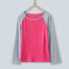 Little Girls Casual Long Sleeve T Shirts Crewneck Tunic Tops 4-13Y Kids Button Striped Tee (01#Hot Pink, 10-11 Years) view 2