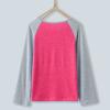 Little Girls Casual Long Sleeve T Shirts Crewneck Tunic Tops 4-13Y Kids Button Striped Tee (01#Hot Pink, 10-11 Years) view 3