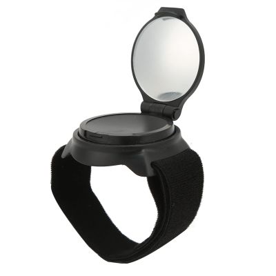 Alomejor Cycling Wrist Mirror, Mirror with Nylon Wrist Arm Strap Convex Black 5cm Diameter Rearview Mirror for Motorcycles