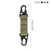PATIKIL Belt Keeper Key Clip Set, 3Pcs Nylon Webbing Buckle Keychain with Double Side Clip for Outdoor Camping Hiking, Black Green Khaki view 2