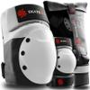 SKATEWIZ Knee and Elbow Pads Adult - Skating Protective Gear Adult - Shield - Size M/L Grey White - Skateboard Pads with Wrist Guards for Inline Skates, Roller Skate - Ice Skates for Women view 1