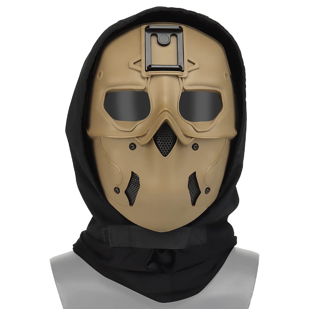 Aifordge Airsoft Mask Balaclava Face Mask Outdoor Sport CS Tactical Wild Mask Protective Paintball Eye Protection Headgear Mask Adjustable Cosplay Costume Party