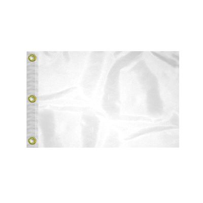 AGAS White Golf Flag 14x20 Inch  Mini Putting Green Practice Pin Flag with Grommets  Single-Sided Printed 200D Nylon, Double-Stitched Edges, Canvas Header & 3 Brass Grommets  Waterproof Golf Flag for Backyard & Driving Range