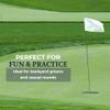 AGAS White Golf Flag 14x20 Inch  Mini Putting Green Practice Pin Flag with Grommets  Single-Sided Printed 200D Nylon, Double-Stitched Edges, Canvas Header & 3 Brass Grommets  Waterproof Golf Flag for Backyard & Driving Range view 2