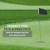 AGAS Black Golf Flags Mini with Grommets 14x20 inch - Printed Single Sided 200D Nylon - Double Sewn Edges - Golf Flags with Canvas Heading and 3 Brass Grommets - Practice Pin Flags - Putting Green Flags - Waterproof Putting Green Flags Mini Pin Flags view 2