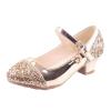 Children Shoes High Heels Girls Princess Single Shoes Dress Shoes Performance Shoes Children Crystal Girl Dress Shoes (Gold, 11-11.5 Years Big Kids) view 1