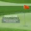 AGAS Orange Golf Flags Mini with Grommets 14x20 inch - Printed Single Sided 200D Nylon - Double Sewn Edges - Golf Flags with Canvas Heading and 3 Brass Grommets - Practice Pin Flags - Putting Green Flags - Waterproof Putting Green Flags Mini Pin Flag view 2
