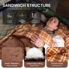 KingCamp Sleeping Bag for Adults, Cold Weather & Warm XL Big and Tall Flannel Sleeping Bags with Compression Sack Portable Waterproof Essentials Gear Accessories for Outdoor Camping (Coffee Left) view 3
