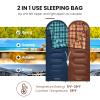 KingCamp Sleeping Bag for Adults, Cold Weather & Warm XL Big and Tall Flannel Sleeping Bags with Compression Sack Portable Waterproof Essentials Gear Accessories for Outdoor Camping (Coffee Left) view 4