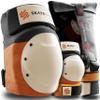 SKATEWIZ Knee and Elbow Pads Adult - Skating Protective Gear Adult - Shield - Size L Orange - Skateboard Pads with Wrist Guards for Inline Skates, Roller Skate - Ice Skates for Men view 1