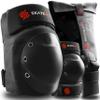 SKATEWIZ Knee and Elbow Pads Adult - Skating Protective Gear Adult - Shield - Size L Black - Skateboard Pads with Wrist Guards for Inline Skates, Roller Skate - Ice Skates for Men view 1