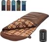 KingCamp Cotton Flannel Sleeping Bag, 90x35 Sleeping Bags for Adults Cold Weather, Big and Tall, Zip Together for 2P Sleeping Bag for 4 Season, Lightweight, Water Resistant for Camping Backpacking view 1