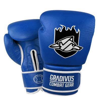 PRO Standard Series Leather Competition Boxing Gloves (Blue, 12oz)