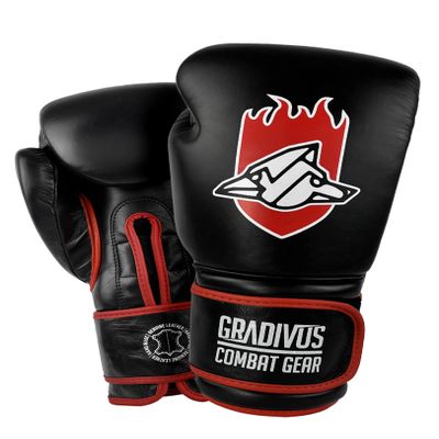 PRO Standard Series Leather Competition Boxing Gloves (Black, 14oz)