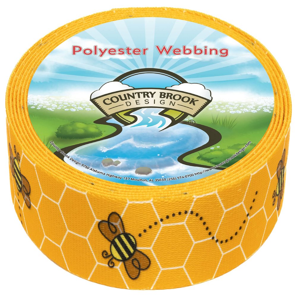 Country Brook Design - Busy Bee Polyester Webbing (1 Inch, 20 Yards)