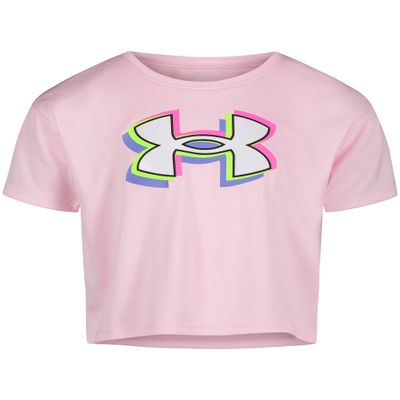 Under Armour Girls Short Sleeve Shirt, Crewneck, Lightweight and Breathable Athletic-t-Shirts, Pink Sugar Shadow, 2T US