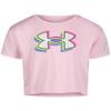 Under Armour Girls Short Sleeve Shirt, Crewneck, Lightweight and Breathable Athletic-t-Shirts, Pink Sugar Shadow, 2T US view 1