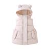 Toddler Girl Boys Vest Winter uffer Lightweight Bear Ears Hooded Vests Toddler Outwear Photoshoot (Beige, 3-4 Years) view 1