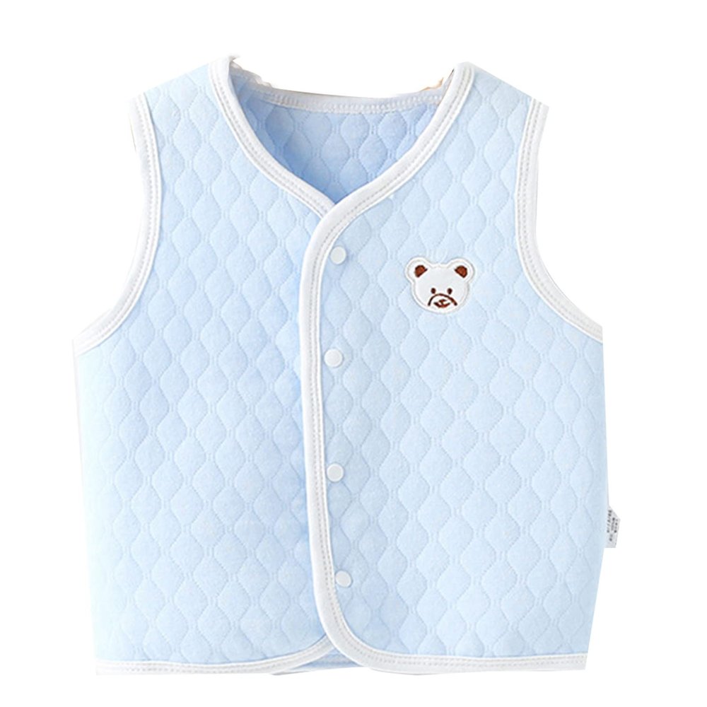 Baby Kids Boys Girls Vests Winter Cotton Warm Sleeveless Coat Padded aistcoat Toddler Outwear (Blue, 18-24 Months)