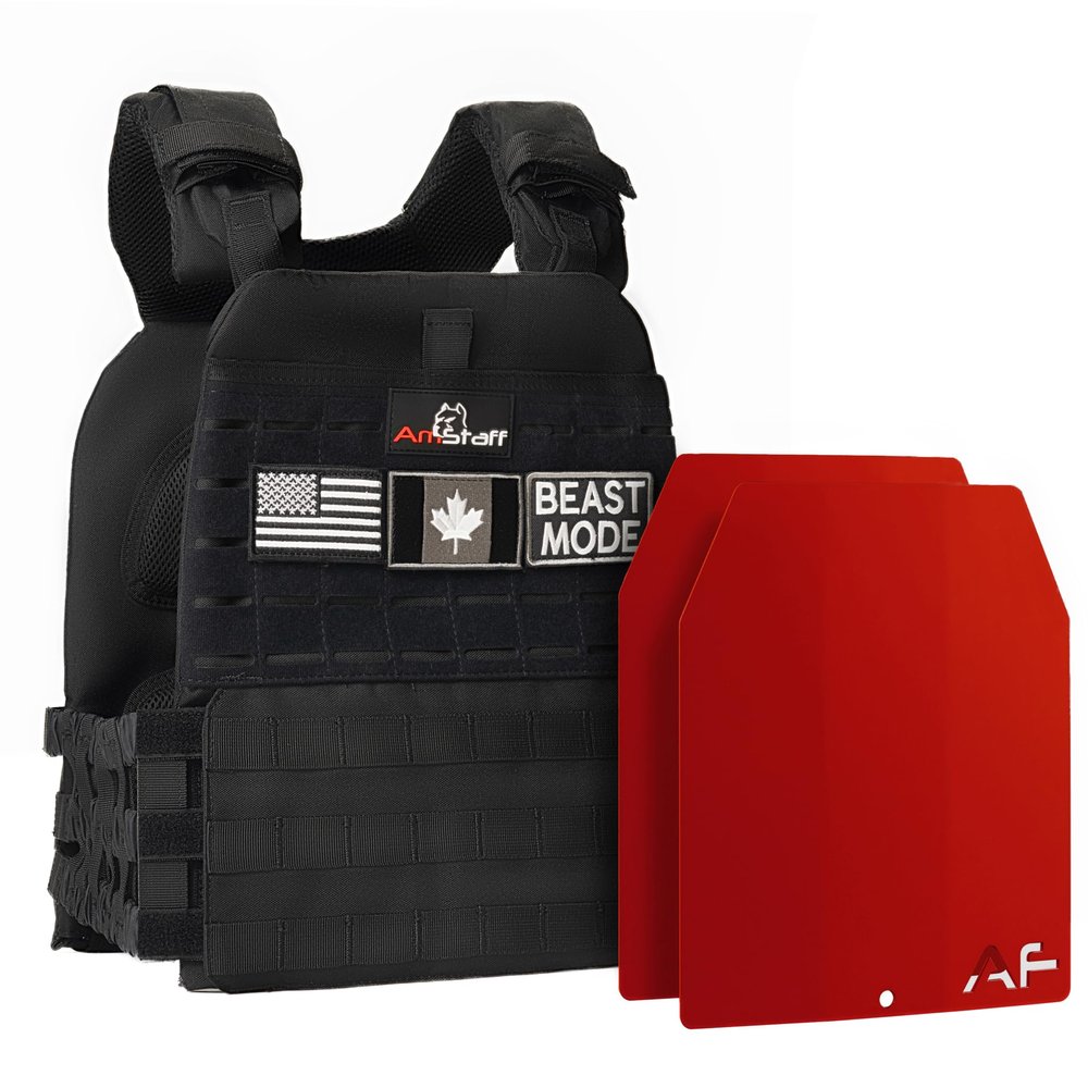 AmStaff Fitness Tactical Weighted Vest - Adjustable Weight Vests for Men & Women - Versatile Wearable Weighted Vest for Fitness Workouts, Strength and Endurance Training, Running, WO - (14lb)