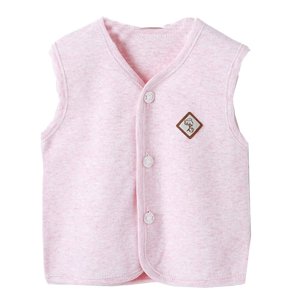 Toddler Girl Boys Winter Coat Cotton Warm Vests Padded aistcoat Cute Thick Soft Clothes 0-4 Years (Pink, 6-12 Months)
