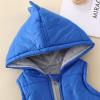 Baby Boys Girls Dinosaur Hooded Vest Winter uffer Lightweight Plaid Vests With Zip up Pockets 1-6 (Blue, 6-12 Months) view 4