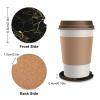 Gold and Black Marble Texture Wood Car Coasters for Cup Holders Drink Coaster Cup Mat Car Accessories for Women Men 2PCS view 2