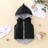 Baby Boys Girls Dinosaur Hooded Vest Winter uffer Lightweight Plaid Vests With Zip up Pockets 1-6 (Black, 6-12 Months) view 3