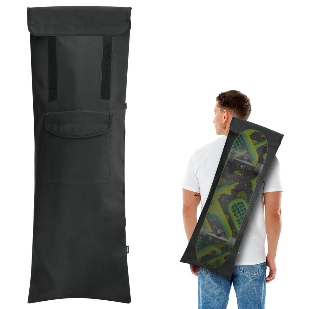Cosmos Skateboard Bag - Skateboard Backpack & Travel Carry Bag with Outer Pocket, Adjustable Strap for Standard, Mini Cruiser, Regular Size Adult Skateboard, Water-Resistant Fits Commute & Outdoor Use