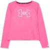 Under Armour Girls Core Rashguard, Long Sleeve Top, Logo Design, UPF 50 Rash Guard Shirt, Rebel Pink, 16 US view 1
