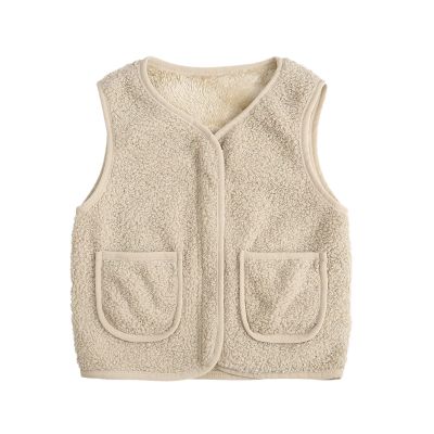 Toddler Girl Boys Vest Coat Warm Thick Cotton Vests Padded aistcoat Toddler Outwear Photoshoot 3-12 (White, 7-8 Years)