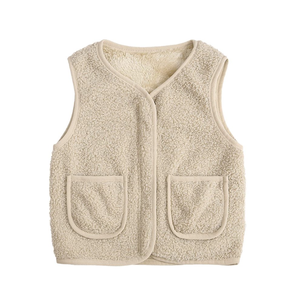 Toddler Girl Boys Vest Coat Warm Thick Cotton Vests Padded aistcoat Toddler Outwear Photoshoot 3-12 (White, 7-8 Years)