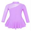 CHICTRY Girls' Sparkly Mock Neck Mesh Figure Ice Skating Dress Spandex Long Sleeves Dance Leotard Lavender 10 view 1