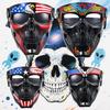 Airsoft Mask Paintball Mask Full Face Tactical Mask Suitable for ATV Motorcycle Cycling Skiing Halloween CS Game Cosplay Skull Mask (Black-Black Lens) view 4