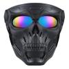 Airsoft Mask Paintball Mask Full Face Tactical Mask Suitable for ATV Motorcycle Cycling Skiing Halloween CS Game Cosplay Skull Mask (Black-Colorful Lens) view 2